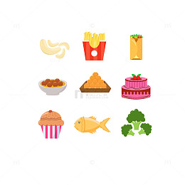 卡通美食图标设计元素