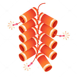 喜庆节日鞭炮插画素材