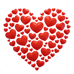 红色爱心心形图案设计元素