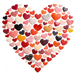 心形糖果拼贴艺术图片