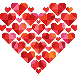 心形拼图爱情主题图案设计素材