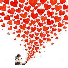 心形图案创意插画