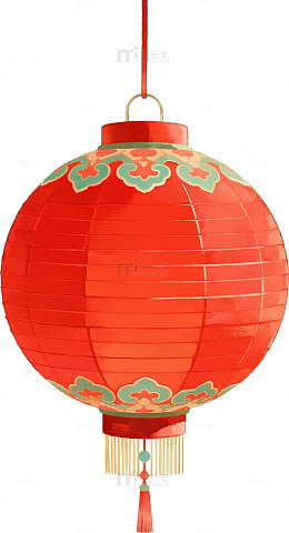 AICG红色喜庆春节元旦元宵节大肚灯笼