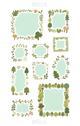 森系植物边框装饰设计元素