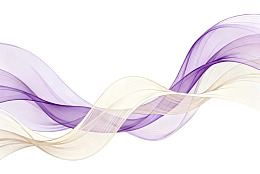 紫色与米色交织的抽象波浪线条