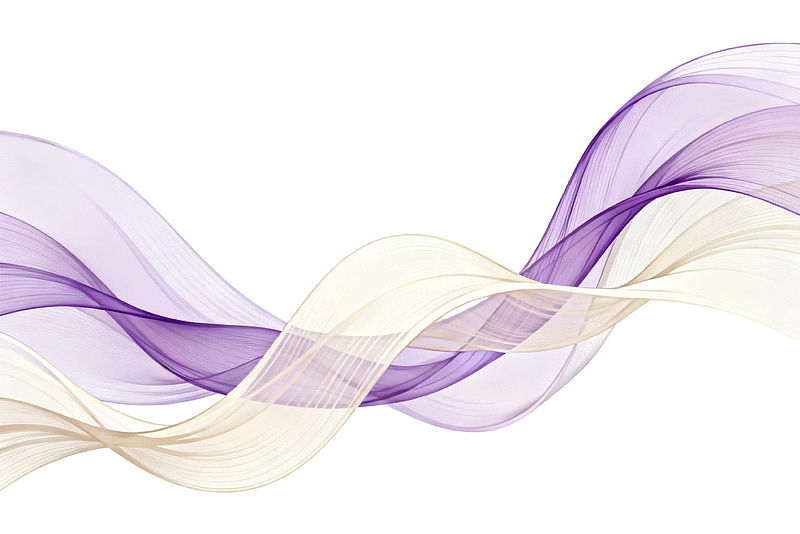 紫色与米色交织的抽象波浪线条