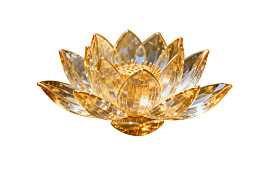 透明水晶莲花摆件图片
