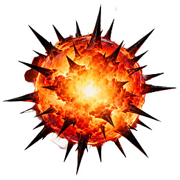 燃烧尖刺球体爆炸特效