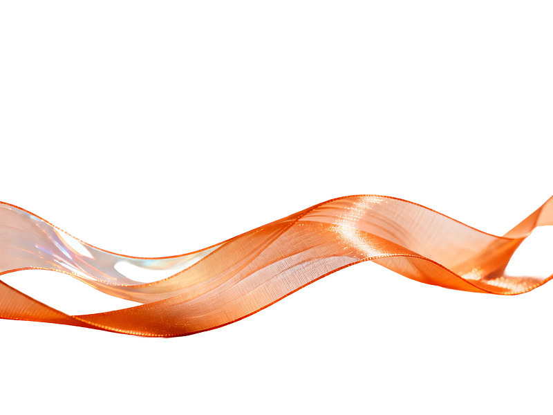橙色丝带飘逸流动图片