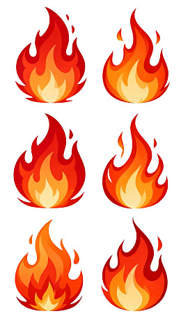 六种风格各异的火焰图案