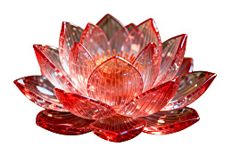 红色玻璃莲花灯图片