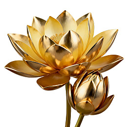 金色莲花绽放之美图片