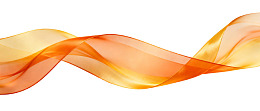 橙黄色波浪形抽象飘带