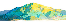色彩斑斓的山峦风景画