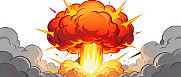 卡通风格爆炸云朵图片
