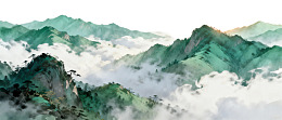 云雾缭绕的翠绿山峦图片
