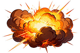 卡通风格爆炸云团图片