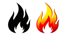 黑白火焰对比图图片