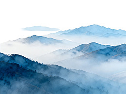 云雾缭绕的层叠山峦图片