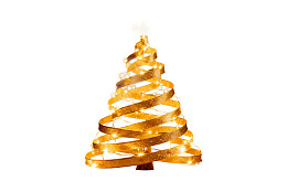 金色螺旋圣诞树装饰图片