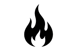黑色火焰图标简洁设计