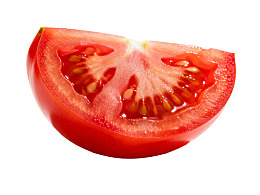 新鲜番茄切片特写图片