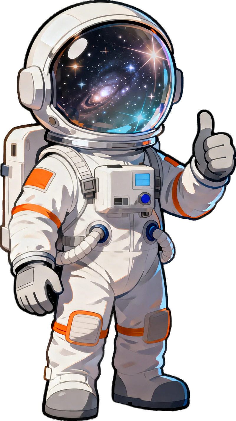 宇航员太空挥手点赞图片