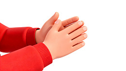 红衣人物双手合十图片