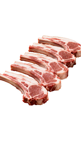 新鲜羊排整齐排列图片