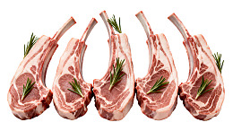 五块带迷迭香的生羊排