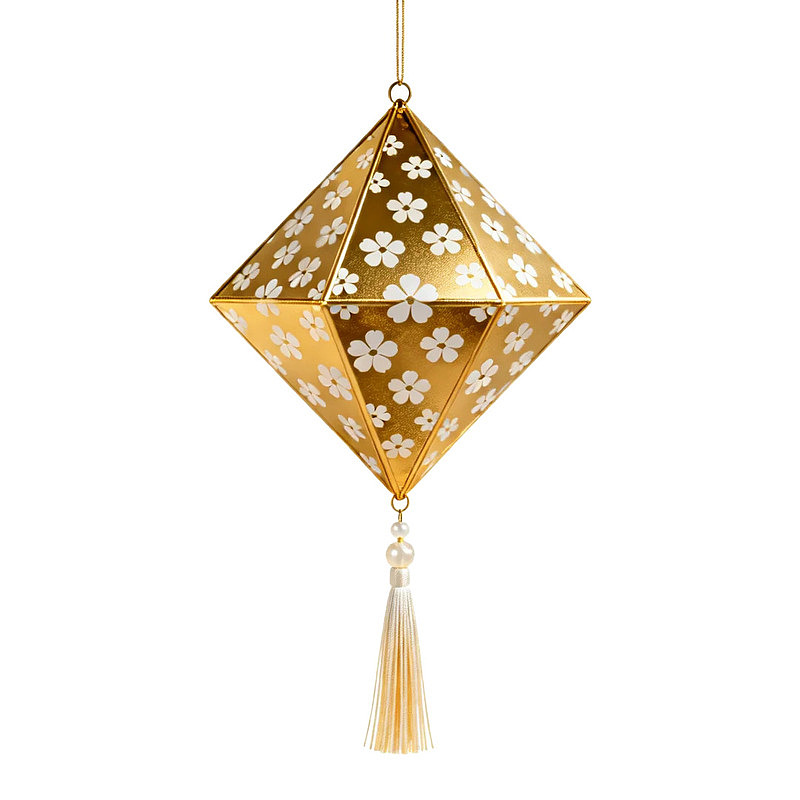 金色菱形灯笼挂饰图片