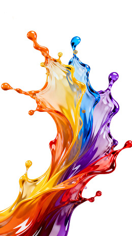多彩液体飞溅动态瞬间