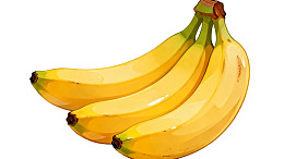 三根黄色香蕉的特写图片