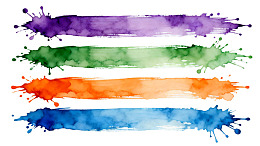 彩色水彩泼墨条纹图案