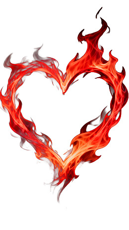 火焰构成的心形图案图片