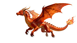 橙色飞龙展翅奔跑图片