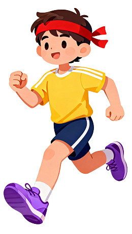 卡通男孩跑步运动图片