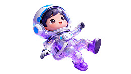 卡通宇航员漂浮太空图片