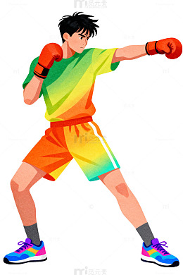拳击手卡通插画92