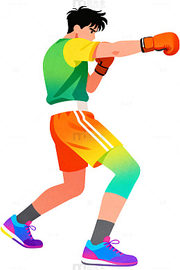 动感拳击手插画12