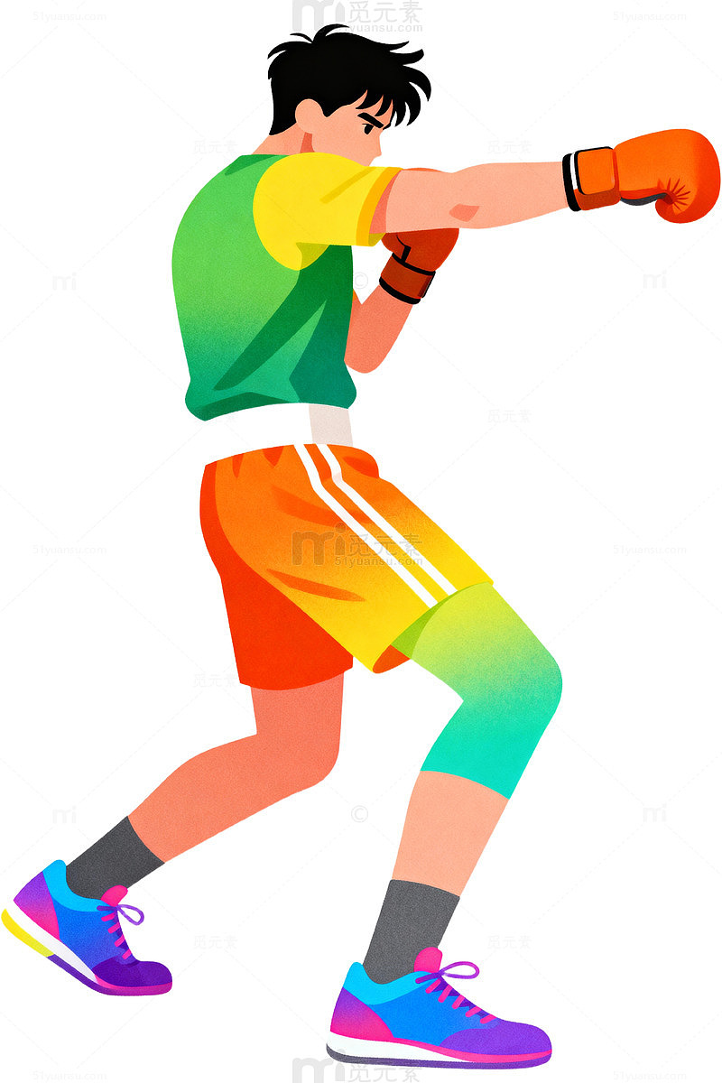 动感拳击手插画12