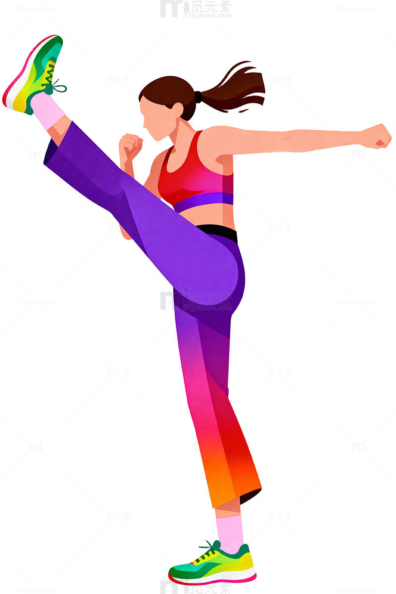 动感健身女孩插画06
