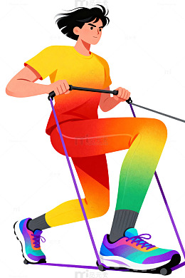 彩虹运动少女插画80