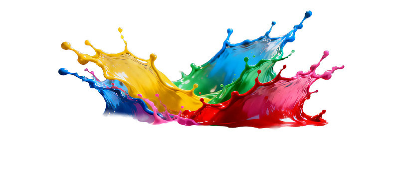 多彩液体飞溅动态瞬间