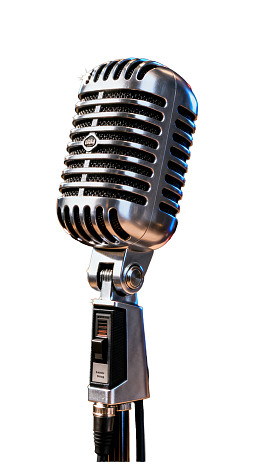 复古风格金属麦克风特写