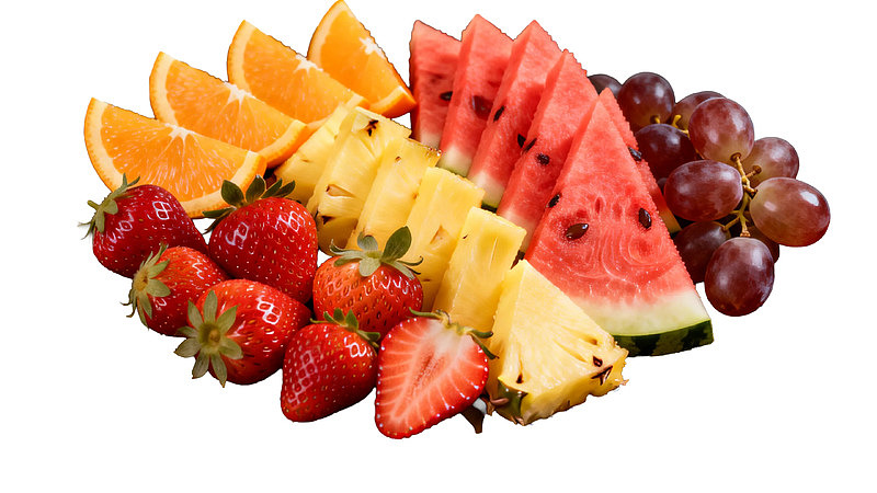 新鲜水果拼盘色彩缤纷