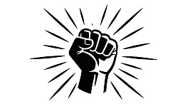 黑色拳头紧握光芒四射