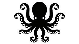 黑色章鱼剪影图案图片
