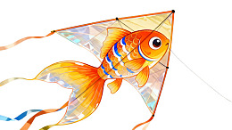 鱼形风筝在空中飞翔图片