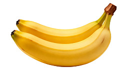 两根黄色香蕉并排图片